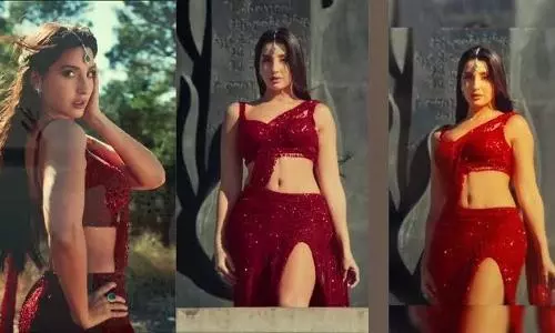 ब्रेकिंग रिकॉर्ड: पायल में रेड-हॉट लुक में दिखीं नोरा फतेही, 2 दिन से भी कम समय में 30 मिलियन व्यूज