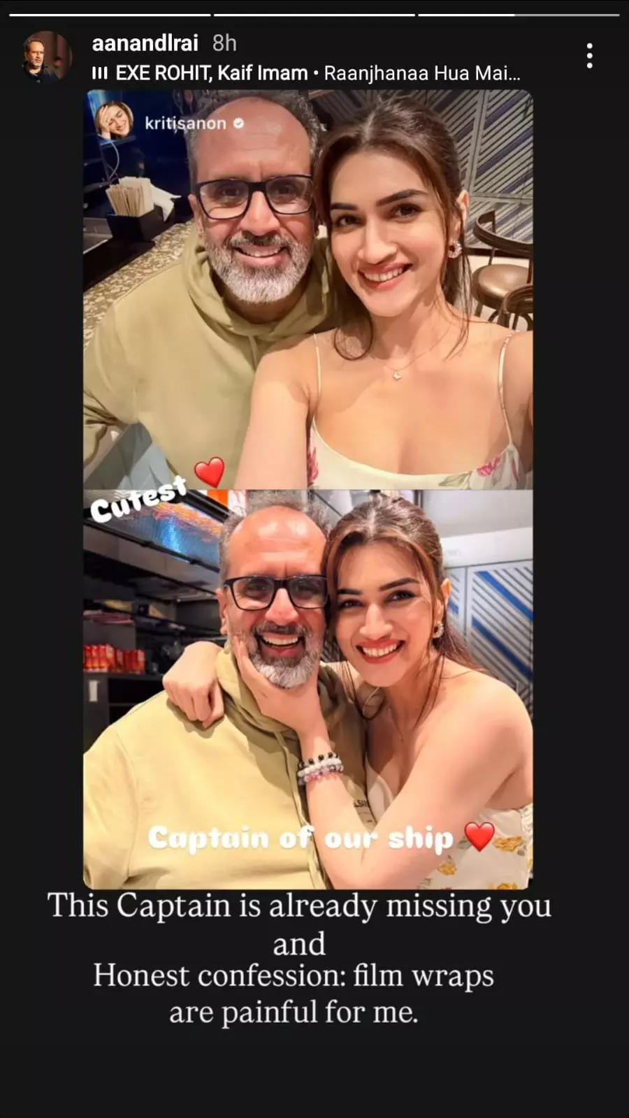 फिल्म की शूटिंग पूरी होना मेरे लिए तकलीफदेह है: ‘तेरे इश्क़ में’ की शूटिंग खत्म होने पर आनंद एल राय हुए भावुक फिल्म की शूटिंग पूरी होना मेरे लिए तकलीफदेह है: ‘तेरे इश्क़ में’ की शूटिंग खत्म होने पर आनंद एल राय हुए भावुक