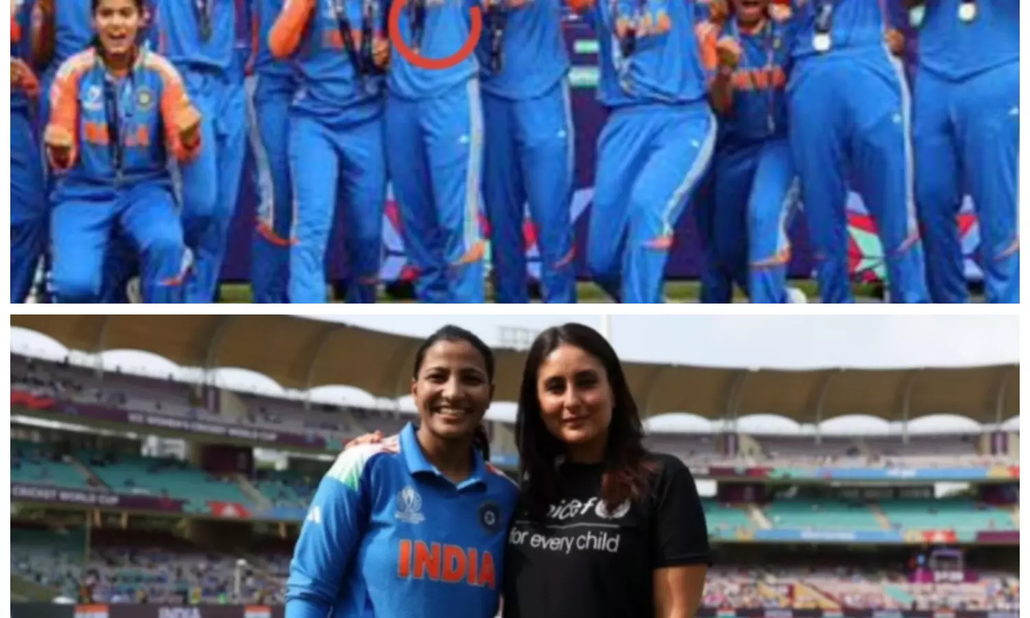 वर्ल्ड कप फाइनल में पहुंची भारतीय महिला टीम, करीना कपूर ने स्टेडियम में पहुंचकर किया चियर, बॉलीवुड सेलेब्स ने दी बधाई वर्ल्ड कप फाइनल में पहुंची भारतीय महिला टीम, करीना कपूर ने स्टेडियम में पहुंचकर किया चियर, बॉलीवुड सेलेब्स ने दी बधाई